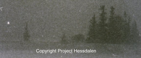 First of five Hessdalen photographs taken by Roar Wister during the 1984 fieldwork