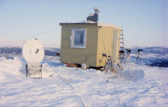 Project Hessdalen headquarters during the second fieldwork in January 1985