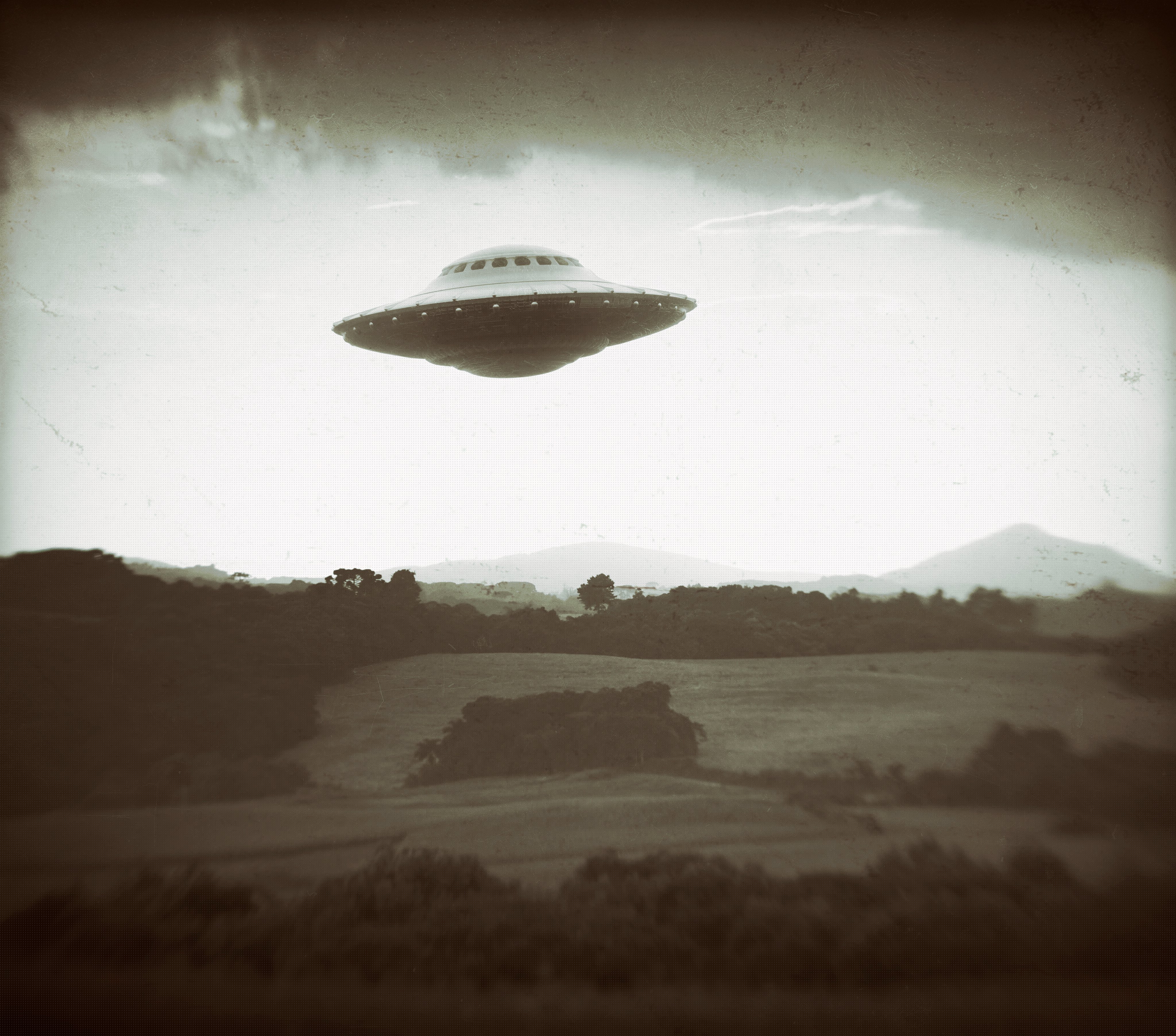 Saucer-shaped object photographed or depicted above a Brazilian landscape, in an image published by the Government of Brazil.